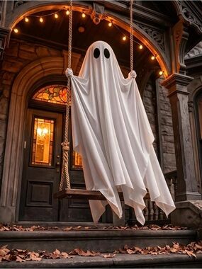 Halloween Hanging//Flying Ghosts. White. 4 for $22. Measurements below.